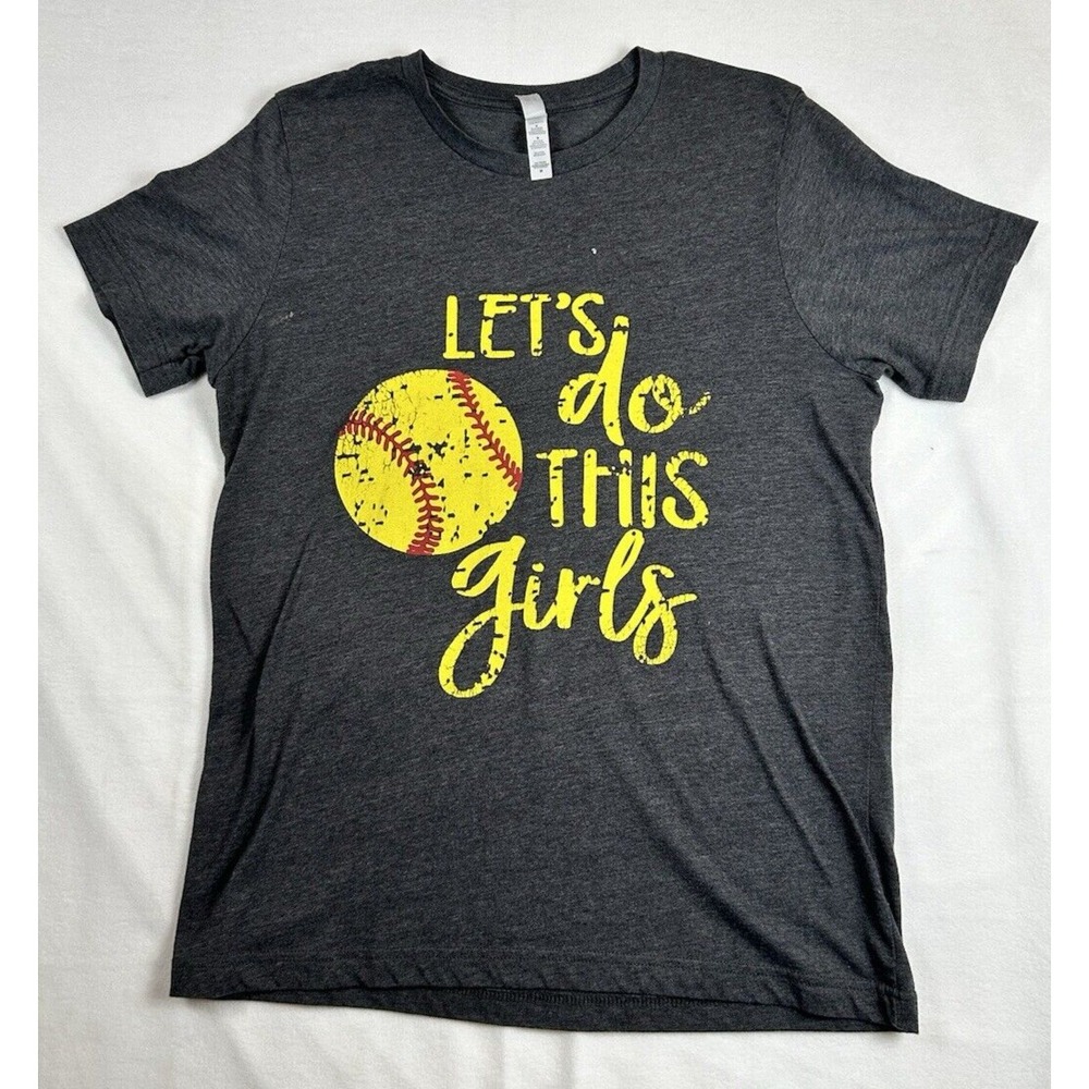Baseball Medium T-Shirt Canvas Let's Do This Girls‎